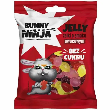 KETO Żelki Bez Dodatku Cukru o Smaku Owocowym 75 g - Bunny Ninja