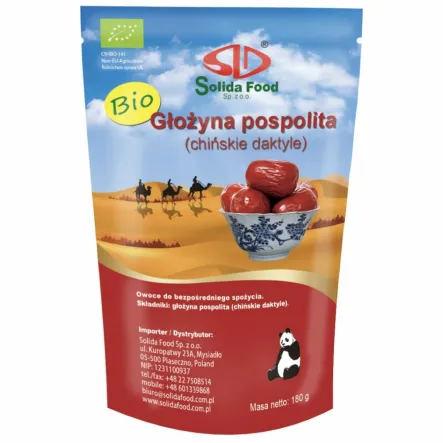 Głożyna Pospolita Suszona (Daktyle Chińskie) Bio 180 g - Solida Food