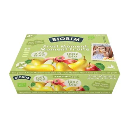 Przecier Owocowy Gruszka-Jabłko od 4 miesiąca życia 4x100g Bio - Biobim PRZECENA - KRÓTKA DATA MINIMALNEJ TRWAŁOŚCI