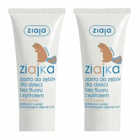 2 x Ziajka Pasta do Zębów z Ksylitolem Bez Fluoru 50 ml - Ziaja