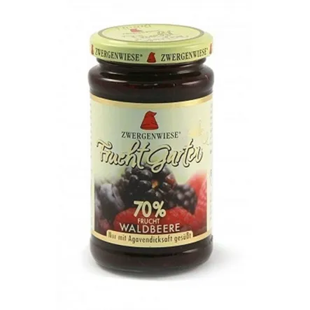 Mus z Owoców Leśnych (70% Owoców) Bezglutenowy Bio 225 g - ZWERGENWIESE - Przecena Krótka Data Minimalnej Trwałości