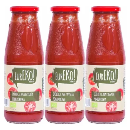 3 x Passata Pomidorowa Bio 680 g - Eureko  -  Bez dodatku soli