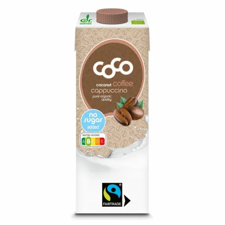 Napój Kokosowy Cappuccino Bez Dodatku Cukru Fair Trade Bio 1 l - Coco - Przecena Krótka Data Minimalnej Trwałości