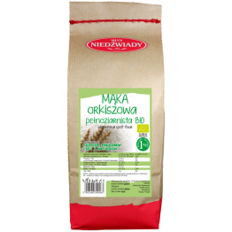 Mąka Orkiszowa Pełnoziarnista  Eko 1 kg - Młyn Niedźwiady