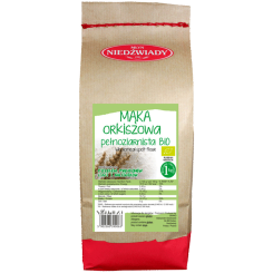 Mąka Orkiszowa Pełnoziarnista  Eko 1 kg - Młyn Niedźwiady