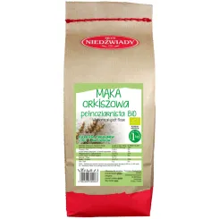 Mąka Orkiszowa Pełnoziarnista  Eko 1 kg - Młyn Niedźwiady