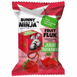 Przekąska Owocowa w Kształcie Sznurka FRUIT FLUK Jabłko i Truskawka 15 g - Bunny Ninja