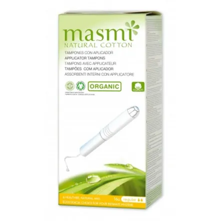 Organiczne Tampony Regular z Aplikatorem 16 szt. - Masmi