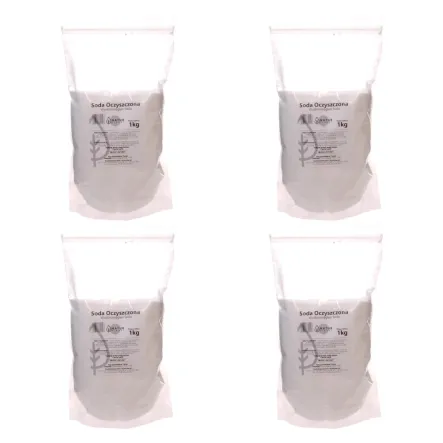Zestaw 4 x Wodorowęglan Sodu Soda Oczyszczona Proszek 1 kg - Natur Planet