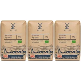 3 x Mąka Żytnia Razowa Typ 2000 Eko 1 kg - Młyn Kopytowa