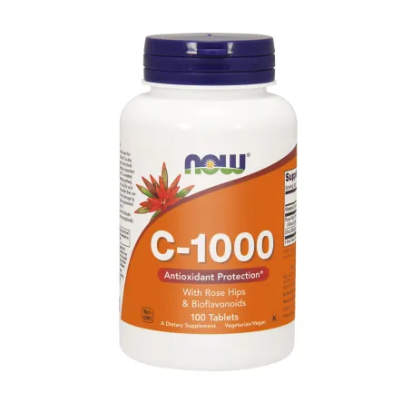 C-1000 Dzika Róża+ Bioflawonoidy 100 Tabletek Now