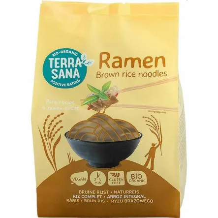 Makaron Ramen Noodle z Ryżu Brązowego Bezglutenowy Bio 280 g - Terrasana