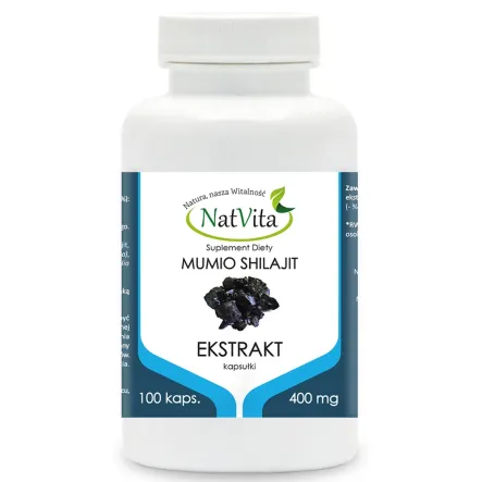 Mumio Shilajit 400 mg 100 Kapsułek Natvita