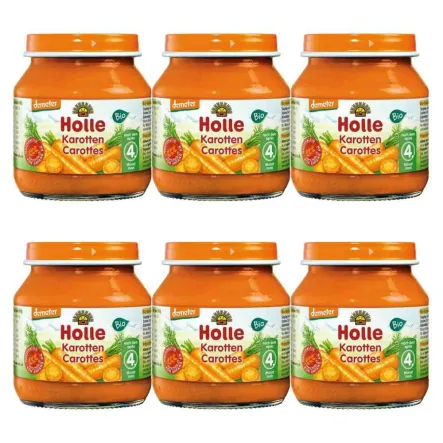 6 x Danie dla Niemowląt Marchewka Bio 125 g - Holle