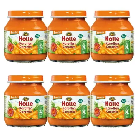 6 x Danie dla Niemowląt Marchewka Bio 125 g - Holle