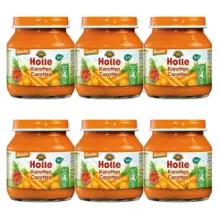 6 x Danie dla Niemowląt Marchewka Bio 125 g - Holle