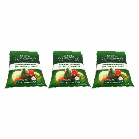 3 x Sól Kamienna Kłodawska Niejodowana do Przetworów 3 kg - Kopalnia Soli 