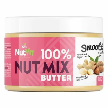 Masło z Orzechów Ziemnych, Nerkowca i Migdałów Nut Butter Mix 500 g - NutVit