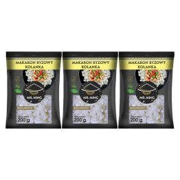 3 x Makaron Ryżowy KOLANKA Bezglutenowy 200 g - Mr. Ming (31.12.2025)