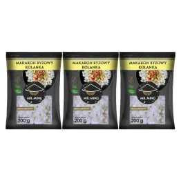 3 x Makaron Ryżowy KOLANKA Bezglutenowy 200 g - Mr. Ming (31.12.2025)