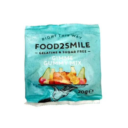 Żelki Bez Dodatku Cukru Bezglutenowe Wegańskie Gimmy Gummy Mix 20 g - Food2Smile - Przecena Krótka Data Minimalnej Trwałości