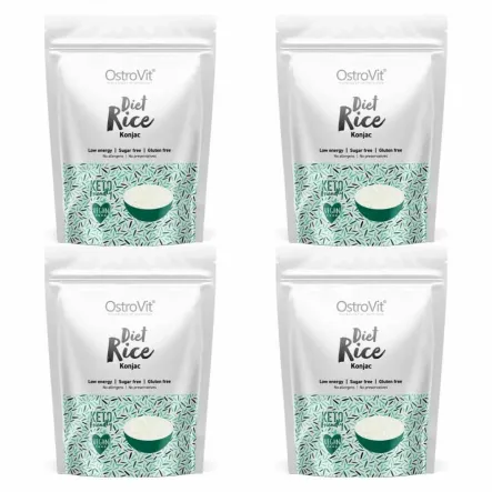 4 x Makaron Konjac Diet Rice 400 g Keto Friendly (250 g) - OstroVit