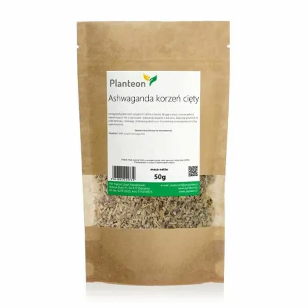 Ashwagandha Korzeń Cięty 50 g - Planteon