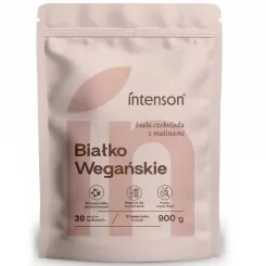 Białko Wegańskie o Smaku Białej Czekolady i Malin 900 g - Intenson