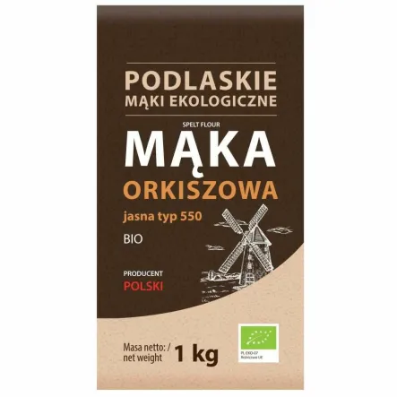 Polska Mąka Orkiszowa Jasna Typ 550 Bio 1 kg - BioLife