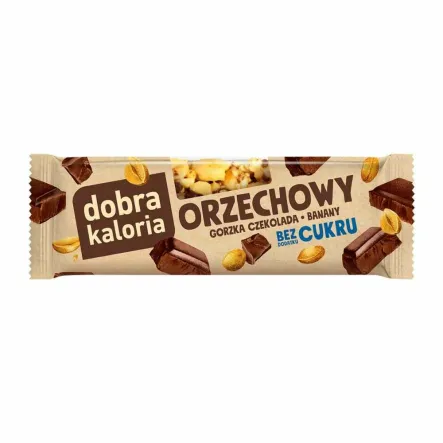 Baton Orzechowy Gorzka Czekolada 30 g - Dobra Kaloria