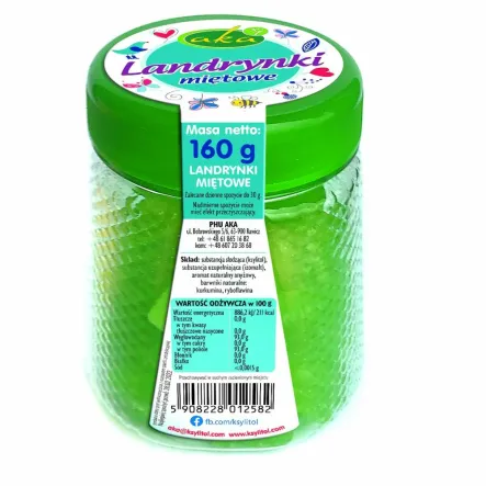 Landrynki Miętowe 0% Cukru 160 g Aka