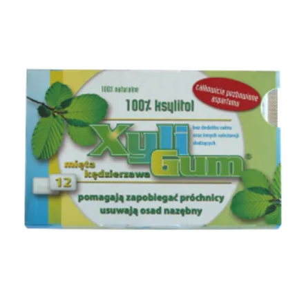 Guma do żucia O Smaku Mięty Kędzierzawej 12szt - Xyligum - Gumy z Ksylitolem