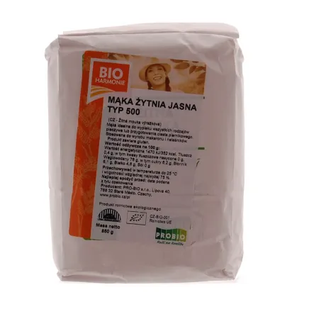 Mąka Żytnia Jasna Typ 500 Bio  850 g Bioharmonie