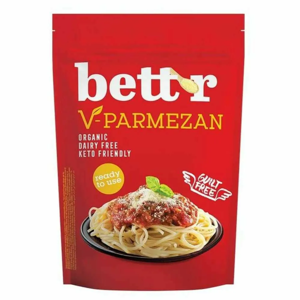 Wegańska Posypka KETO Parmezan z Nerkowców Bio 150 g - Bettr - Przecena Krótka Data Minimalnej Trwałości