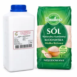 Zestaw Kwas L-Askorbinowy 1 kg  Stanlab + Sól Kłodawska Kamienna Naturalna Miałka Różowa Niejodowana 1,1 kg - Smakosz