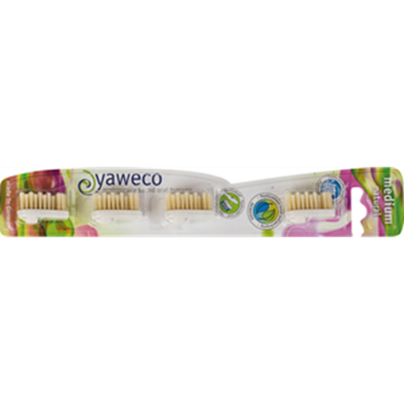 Głowica Szczoteczki Do Zębów Na Wymianę z Włosia Naturalnego Średnia 4 szt - Yaweco