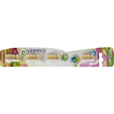 Głowica Szczoteczki Do Zębów Na Wymianę z Włosia Naturalnego Średnia 4 szt - Yaweco