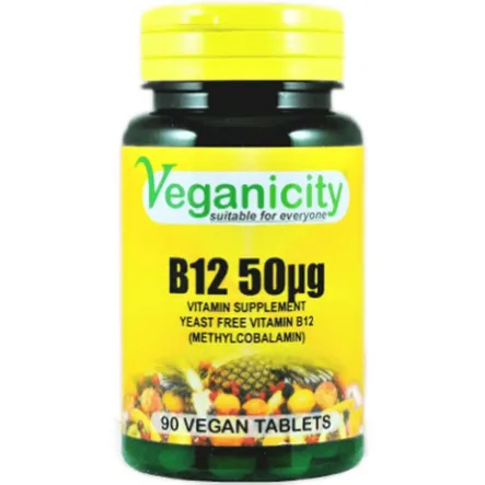Witamina B12 Metylokobalamina 50 ug 90 Tabletek - Veganicity