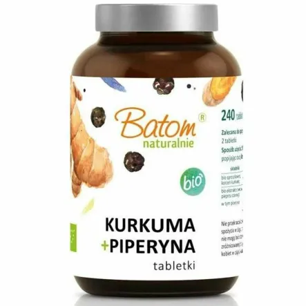 Kurkuma z Piperyną Bio 240 Tabletek - BATOM