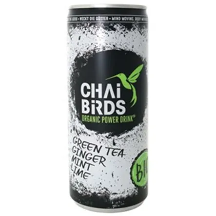 Napój Orzeźwiający Zielona Herbata Imbir Mięta Limonka Bio 250 ml Chai Birds 