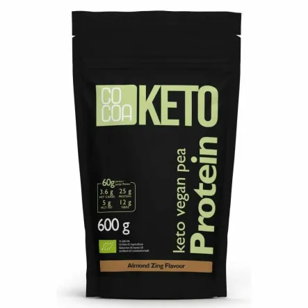 Białko z Grochu z Olejem MCT o Smaku Migdałowym Keto Bio 600 g - Cocoa