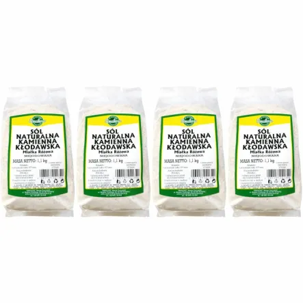 4,4 kg Sól Kłodawska Kamienna Naturalna Miałka Różowa Niejodowana 4x1,1 kg - Smakosz