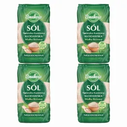 4,4 kg Sól Kłodawska Kamienna Naturalna Miałka Różowa Niejodowana 4x1,1 kg - Smakosz
