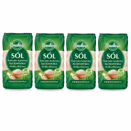 4,4 kg Sól Kłodawska Kamienna Naturalna Miałka Różowa Niejodowana 4x1,1 kg - Smakosz