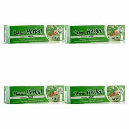 4 x Pasta do Zębów Neem z Miodlą Indyjską Bez Fluoru 100 ml - Dabur