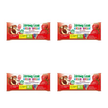 Zestaw 4 x Zdrowy Lizak Mniam - Mniam TRUSKAWKA Łezka - Starpharma