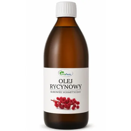 Olej Rycynowy Nierafinowany Tłoczony na Zimno 1 l - Vitafarm
