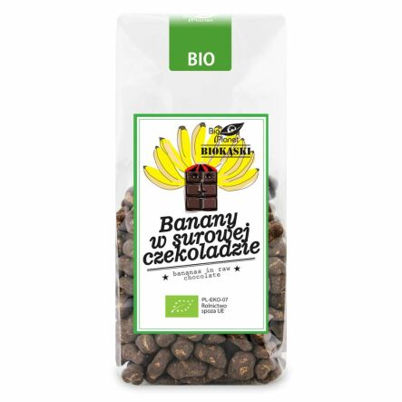 Banany W Surowej Czekoladzie Bio 250 g Bio Planet - Przecena Krótka Data Minimalnej Trwałości