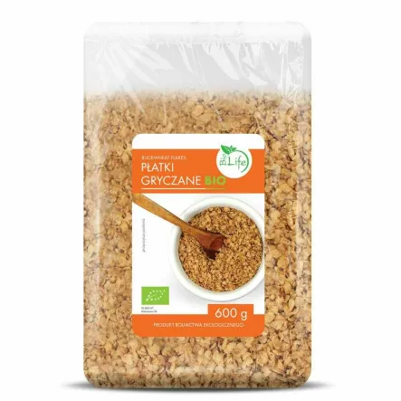 Płatki Gryczane Bio 600 g - BioLife - Przecena Krótka Data Minimalnej Trwałości