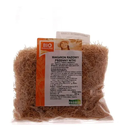 Makaron Razowy Pszenny Nitki Bio 300 g Bioharmonie 